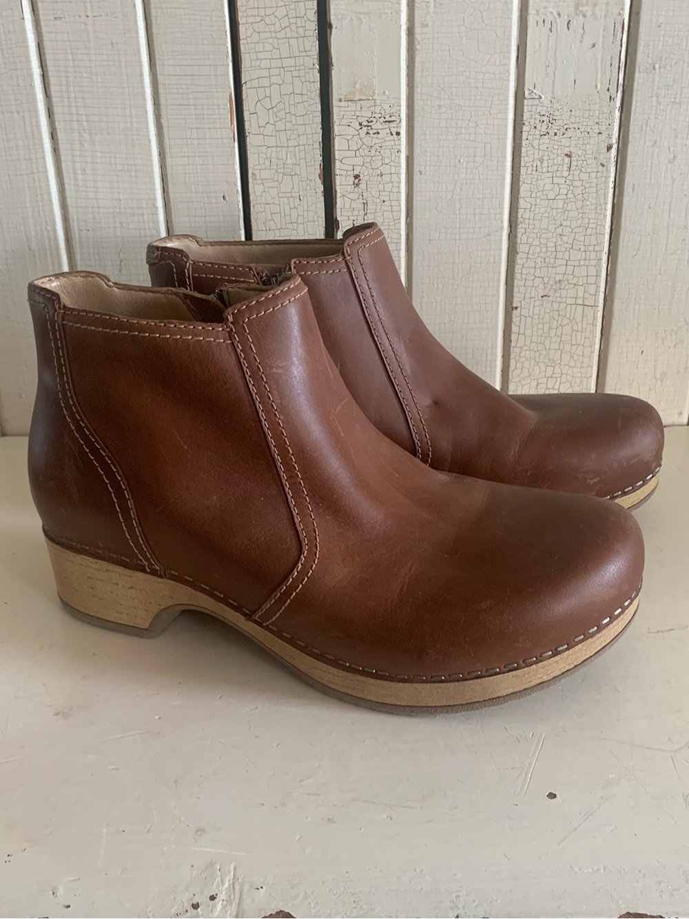 Dansko Brown Leather Mary Jane Boots Size 37